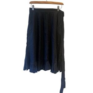 JW‎ Anderson Uniqlo Navy Ruffle Midi Skirt Size 6 NWT